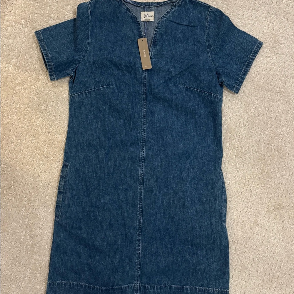 J. Crew Dark Blue Denim Shift Dress